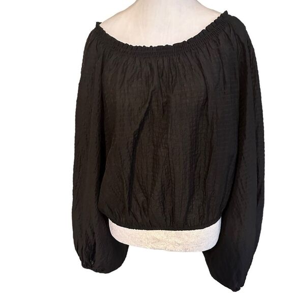 Free‎ People Alicia Top in Black Size Small Oversized Balloon Sleeve - Picture 10 of 16
